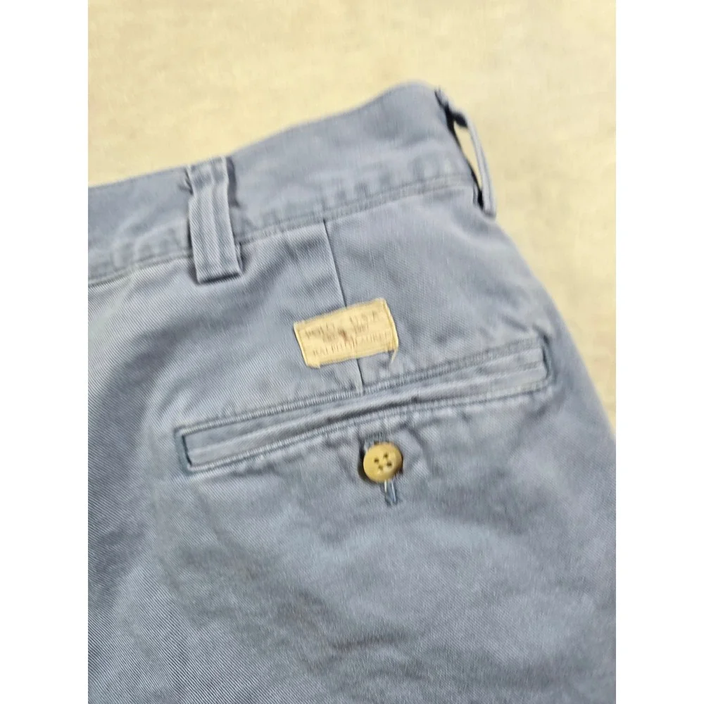 Polo Ralph Lauren Chino Shorts Mens 34 Blue Gray 100% Cotton Flat Front Classic